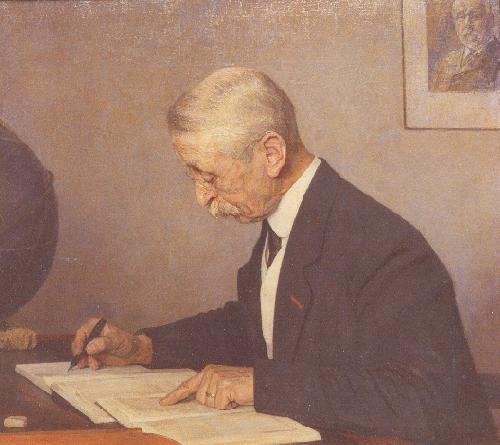 Jan Veth Painting of J.C. Kapteyn at his desk oil painting image